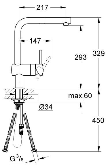 Grohe Minta bateria kuchenna zlewozmywakowa supersteel 32168DC0