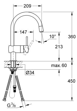Grohe Minta bateria kuchenna zlewozmywakowa supersteel 32918DC0
