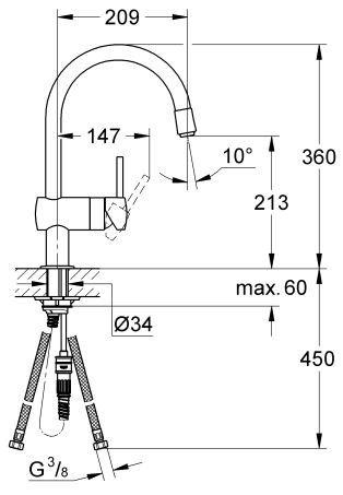 Grohe Minta bateria kuchenna zlewozmywakowa chrom 3291800E
