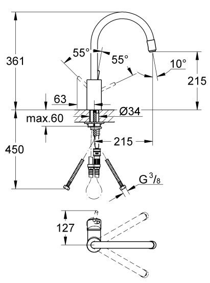 Grohe Concetto bateria kuchenna zlewozmywakowa chrom 32663001/32663003