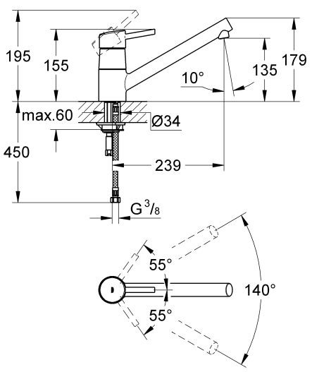 Grohe Concetto bateria kuchenna zlewozmywakowa chrom 32659001