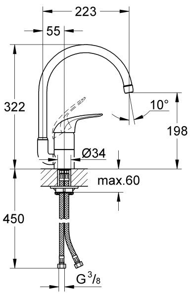 Grohe Euroeco bateria kuchenna zlewozmywakowa chrom 32752000