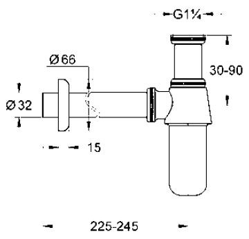 Grohe syfon umywalkowy butelkowy chrom 28920000