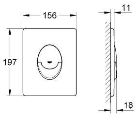 Grohe Skate Air przycisk spłukujący do stelaża WC chrom mat 38505P00