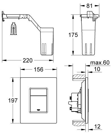 Grohe Skate Cosmopolitan Set Fresh przycisk spłukujący do stelaża WC chrom 38805000