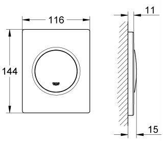 Grohe Nova Cosmopolitan przycisk spłukujący do pisuaru biel alpejska 38804SH0