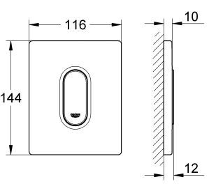 Grohe Arena Cosmopolitan przycisk spłukujący do pisuaru chrom mat 38857P00