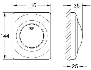 Grohe Surf przycisk spłukujący do pisuaru biel alpejska 38808SH0