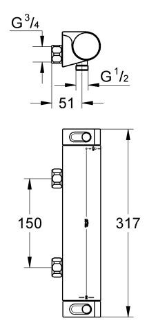 Grohe Grohtherm 2000 NEW bateria prysznicowa termostatyczna ścienna chrom 34170001