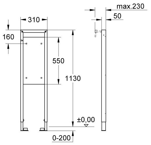 Grohe Rapid SL stelaż podtynkowy do uchwytów dla osób niepełnosprawnych 38559001