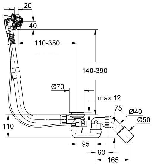 Grohe Talentofill zestaw napełniający odpływowo-przelewowy do wanien 28991000