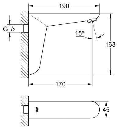 Grohe Euroeco Cosmopolitan E elektroniczna bateria umywalkowa chrom 36274000