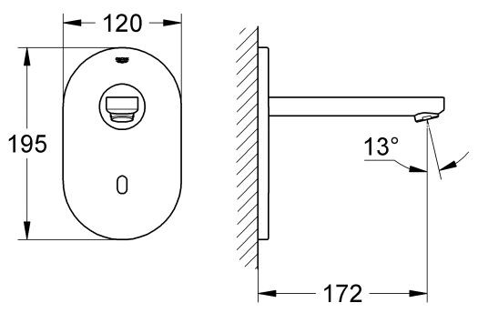 Grohe Euroeco Cosmopolitan E elektroniczna bateria umywalkowa podtynkowa chrom 36273000