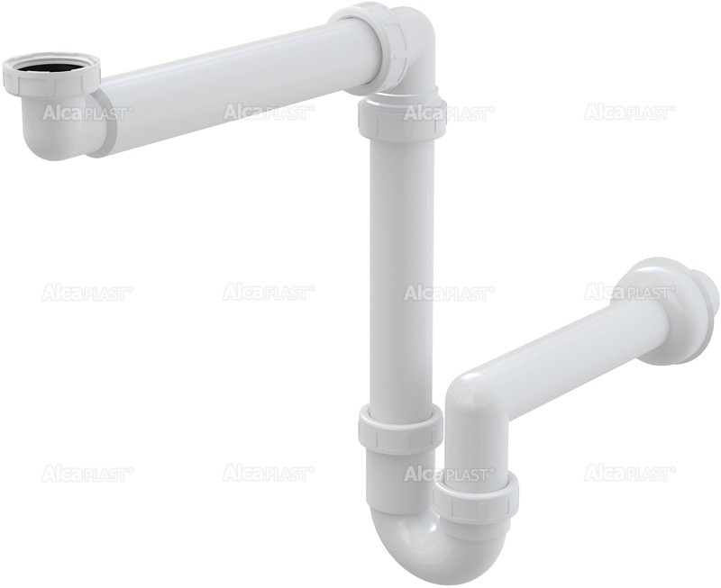 Alcaplast syfon umywalkowy oszczędzający miejsce biały PCV A434
