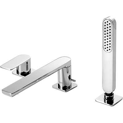 Tres Loft bateria wannowa trzyotworowa wylewka 22cm chrom 200.162.01