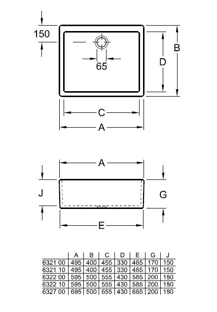 Villeroy&Boch O.Novo zlew ceramiczny 49,5cm 49,5x40 biały weiss alpin ceramicplus 632100R1