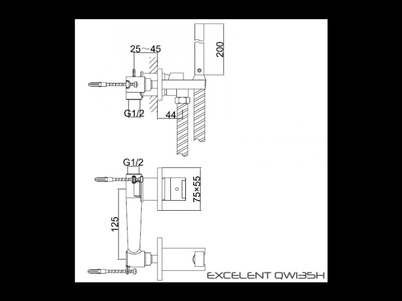 Kohlman Excelent bateria bidetowa podtynkowa chrom QW135H