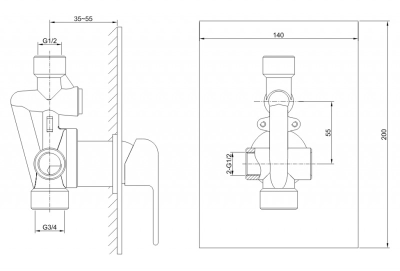 Kohlman Saxo bateria prysznicowa podtynkowa chrom QW220S