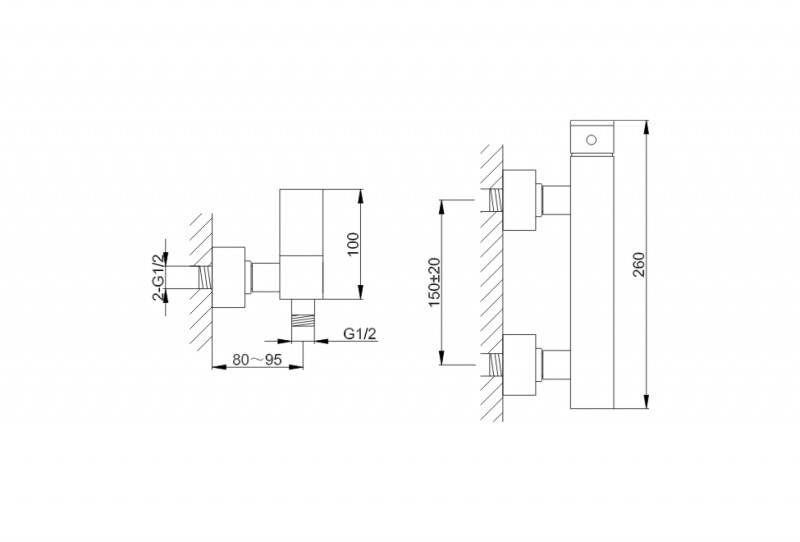 Kohlman Saxo bateria prysznicowa ścienna chrom QW120S