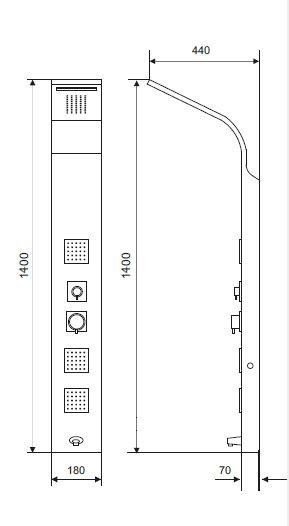 Actima More panel prysznicowy ARAC.ML9304E