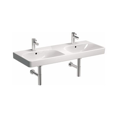 Geberit Smyle Square umywalka podwójna 120x48 cm z 2 otworami 500.223.01.1