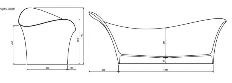 Marmorin Alice wanna wolnostojąca 180x75 Mineralicast P 551 180 020 010