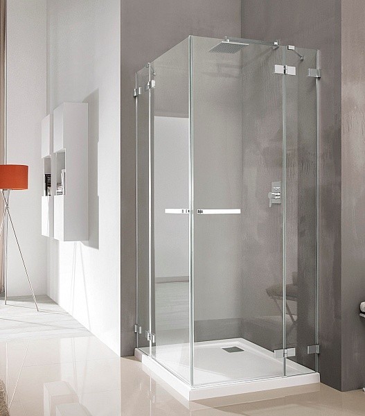 Radaway Euphoria KDD kabina kwadratowa 90x90 drzwi otwierane chrom przeźroczyste Easy Clean 383060-01L + 383060-01R
