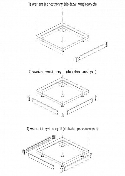 Radaway Argos C brodzik kwadratowy płaski do kompletowania z obudową 80x80 4ACN88-02
