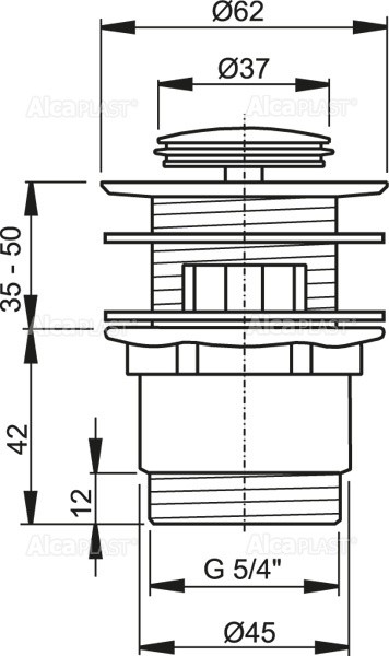Alcaplast korek umywalkowy click-clack z przelewem okrągły A39