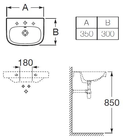 Roca Debba umywalka mała 35cm 35x30 A325999000