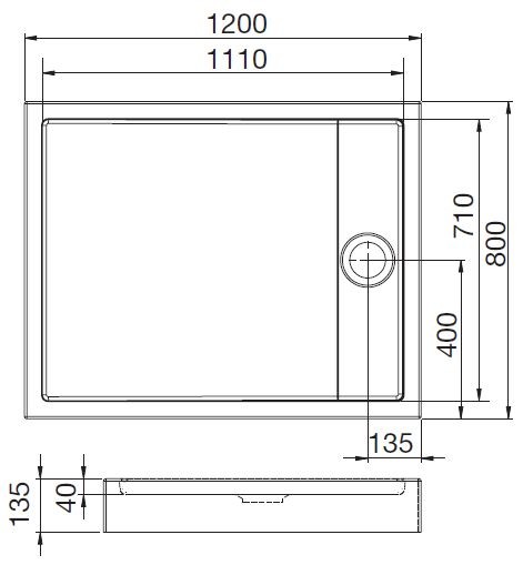Roca Granada Compact brodzik prostokątny z obudową i syfonem 120x80 biały A276265000