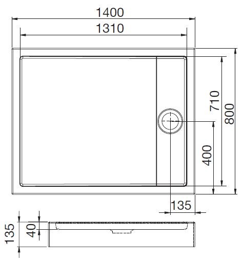 Roca Granada Compact brodzik prostokątny z obudową i syfonem 140x80 biały A276266001