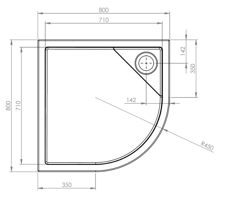 Roca Malaga Rondo Flat brodzik półokrągły 90x90 biały A276259000