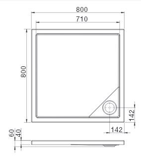 Roca Malaga Square Flat brodzik kwadratowy 80x80 biały A276253000