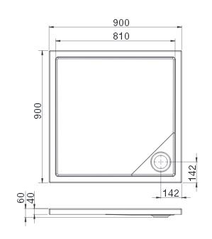 Roca Malaga Square Flat brodzik kwadratowy 90x90 biały A276255000