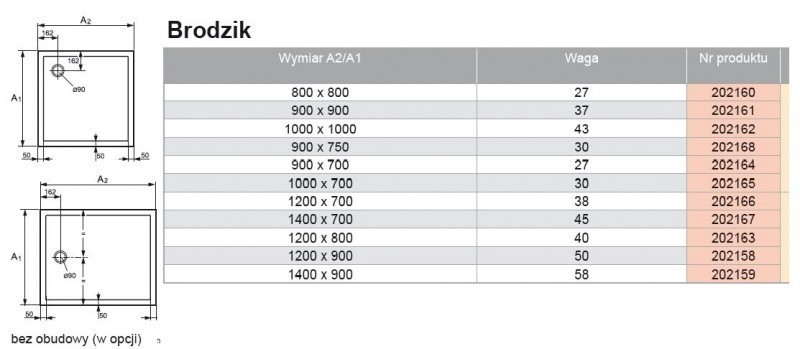 Huppe Purano brodzik prostokatny 140x70 konglomerat biały 202167.055