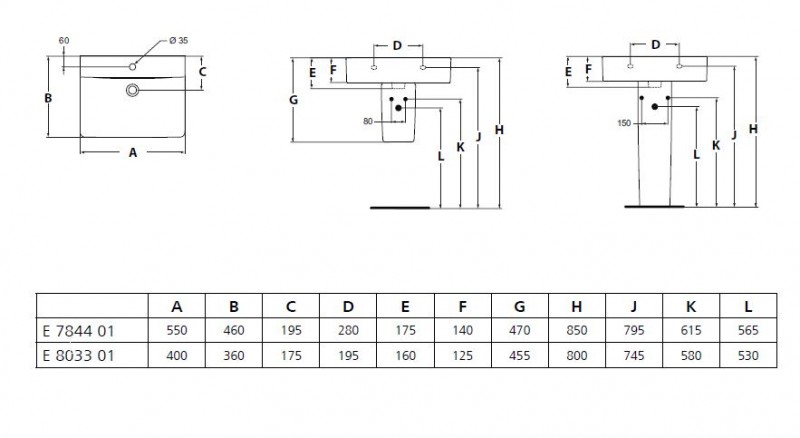 Ideal Standard Connect Cube umywalka 50 cm z otworem E788401