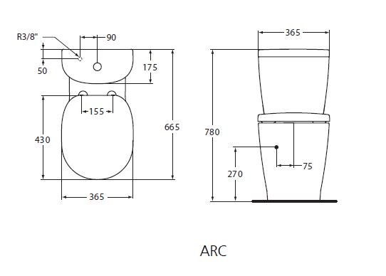 Ideal Standard Connect ARC zbiornik do kompaktu 3/6 l dopr. wody z dołu E785601