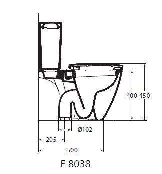 Ideal Standard Connect ARC zbiornik do kompaktu 3/6 l dopr. wody z dołu E785601