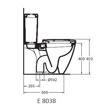 Ideal Standard Connect ARC zbiornik do kompaktu 3/6 l dopr. wody z boku E786101