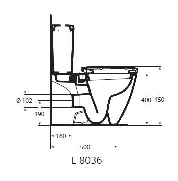 Ideal Standard Connect CUBE zbiornik do kompaktu 3/6 l dopr. wody z boku E797101