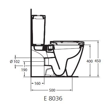 Ideal Standard Connect muszla kompaktowa wyprofilowana odpływ poziomy E803601