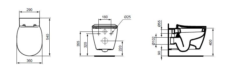 Ideal Standard Connect muszla wisząca z ukrytym mocowaniem E771801
