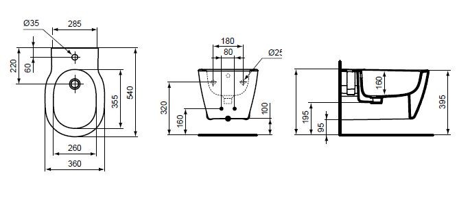 Ideal Standard Connect bidet wiszący z ukrytym mocowaniem E772201