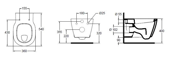 Ideal Standard Connect muszla wisząca z półką E804501