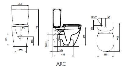 Ideal Standard Connect Space muszla kompaktowa wyprofilowana odpływ poziomy/uniwersalny E119501