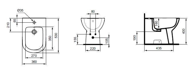 Ideal Standard Tempo bidet stojący T510101