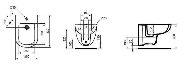 Ideal Standard Tempo bidet wiszący T510001