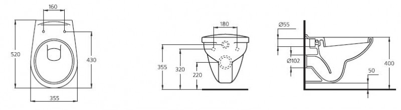 Ideal Standard Ecco Eurovit muszla wisząca V390601