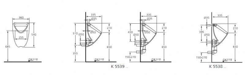 Ideal Standard Ecco Eurovit pisuar łazienkowy dopł. z tyłu K553801